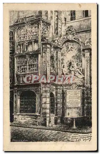 Cartes postales Rouen Maison Renaissance Fontaine de la grosse horloge