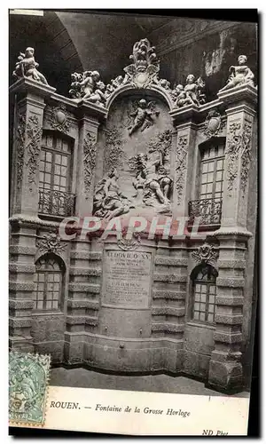 Cartes postales Rouen Fontaine de la grosse horloge