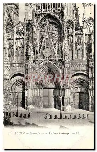 Cartes postales Rouen Notre Dame Le portail principal