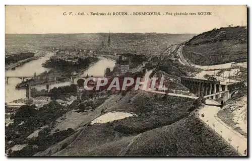 Cartes postales Rouen Bonsecours Vue generale