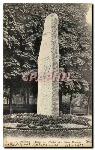 Ansichtskarte AK Rouen Jardin des plantes et la pierre runique