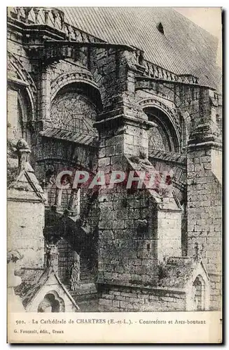 Cartes postales Chartres Cathedrale Contreforts et arcs boutants