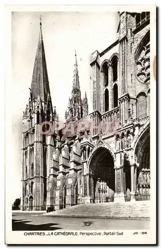 Cartes postales Chartres Cathedrale Perspective Portail sud