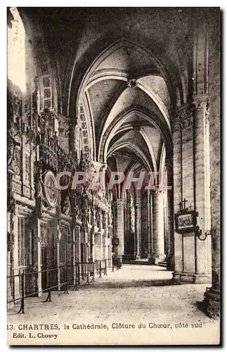 Cartes postales Chartres Cathedrale Cloture du choeur Cote Sud