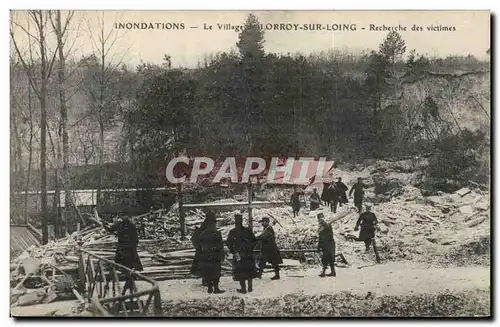 Inondations Cartes postales Le village de Lorroy sur Loing Recherche des victimes