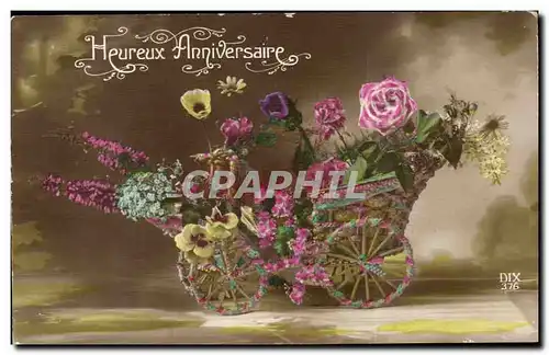 Cartes postales FAntaisie Fleurs Anniversaire