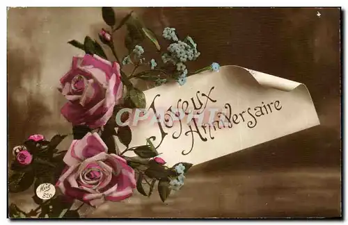 Ansichtskarte AK FAntaisie Fleurs Joyeux anniversaire