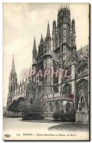 Rouen Cartes postales Eglise Saint Ouen et statue de Rollon