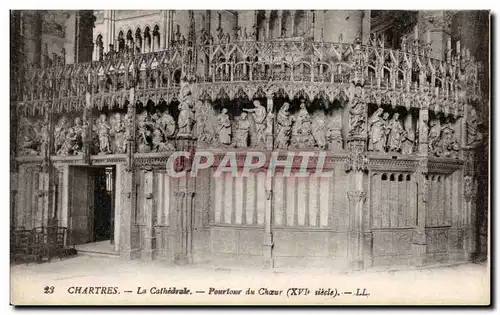 Chartres Cartes postales La cathedrale Portour du choeur