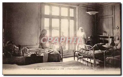 Cartes postales Paris Hopital auxiliaire n� 226 Une chambre de blesses Militaria