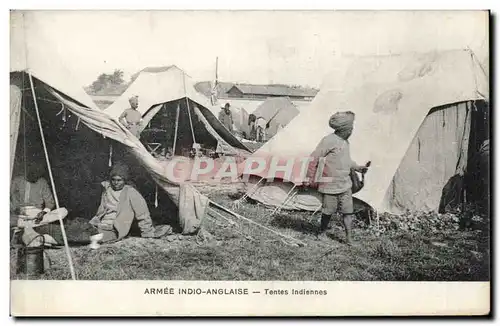 Cartes postales Armee Indio anglaise Tentes indiennes Militaria