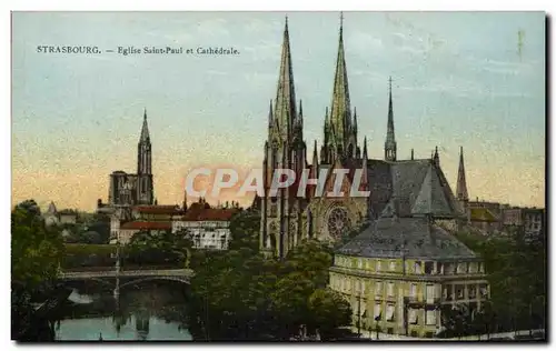 Cartes postales Strasbourg Eglise Saint Paul et cathedrale