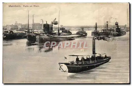 Cartes postales Mannheim Partie am Rhiein (bateau) Helena