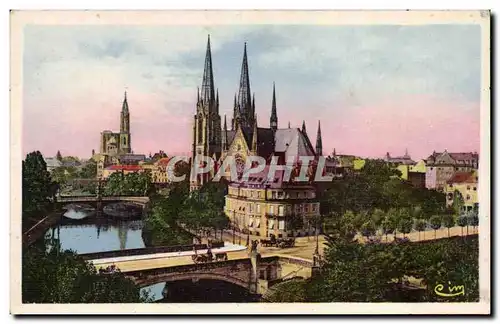 Cartes postales Strasbourg Eglise et la cathedrale Pont des Vosges et de l'universite