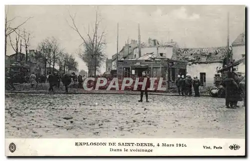 Cartes postales Explosion de Saint Denis 4 mars 1916 Dans le voisinage Pompiers