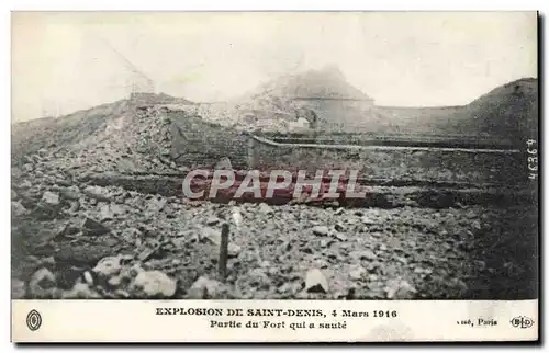 Ansichtskarte AK Explosion de Saint Denis 4 mars 1916 PArtie du fort qui a saute