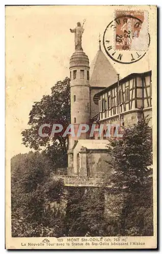 Mont Saint odile Cartes postales La nouvelle tour avec la statue de Ste Odile benissant l&#39Alsace