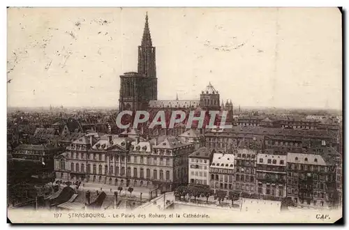 Cartes postales Strasbourg Le palais des Rohans et la cathedrale