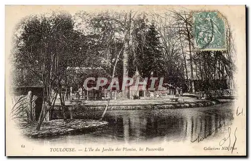 Cartes postales Toulouse L&#39ile du jardin des Plantes Les passerelles