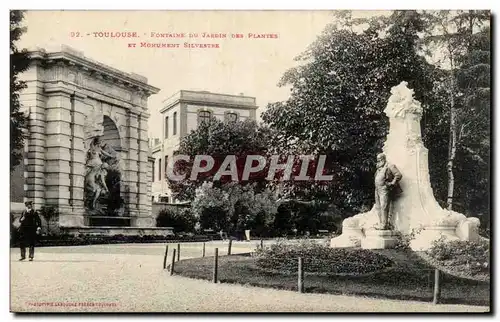 Cartes postales Toulouse Fontaine du jardin des plantes et monument Silvestre