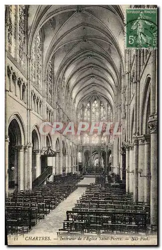 Cartes postales Cathedrale de Chartres Interieur de l&#39eglise Saint Pierre