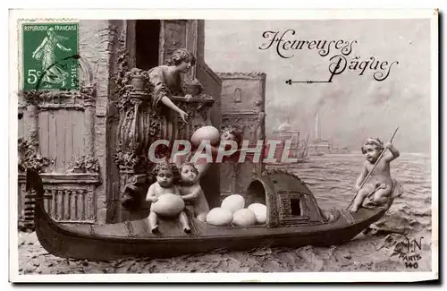 Cartes postales Fantaisie Anges angel Heureuses Paques Easter
