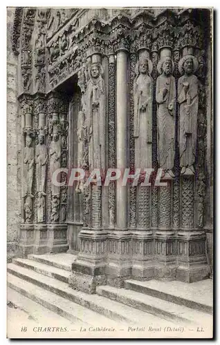 Chartres Cartes postales La cathedrale Portail royal