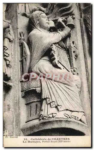 Chartres Cartes postales Cathedrale La musique Portail royal