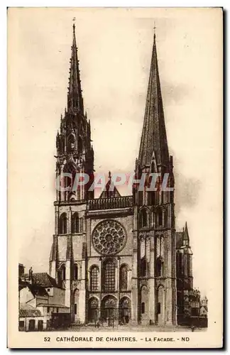 Chartres Cartes postales Cathedrale La facade