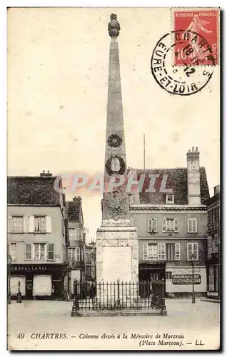 Chartres Cartes postales Colonne elevee a la memoire de Marceau