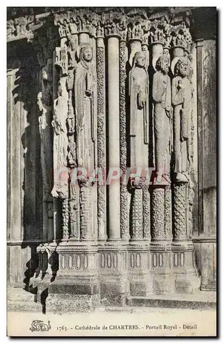 Chartres Cartes postales Cathedrale Portail royal Detail