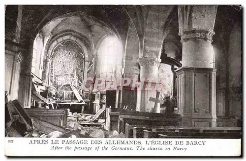 Cartes postales Apres le passage des allemands l&#39eglise de Barcy