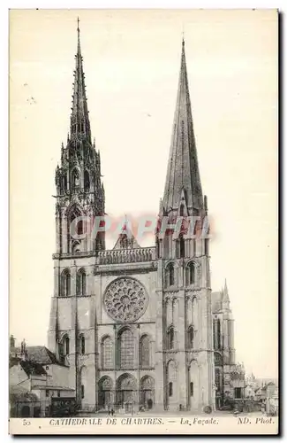 Cartes postales Chartres Cathedrale La facade