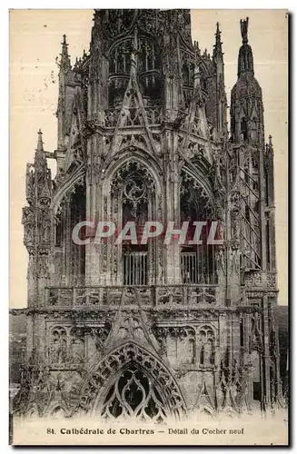 Cartes postales Chartres Cathedrale Detail du cloher neuf