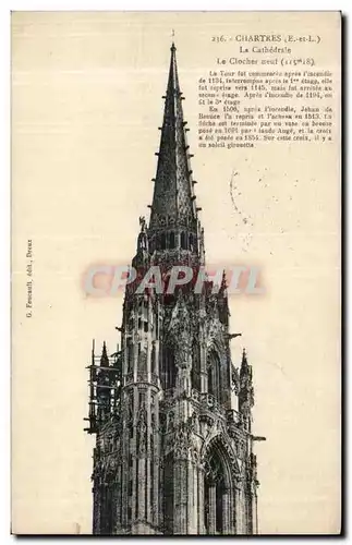 Cartes postales Chartres Cathedrale Le clocher neuf