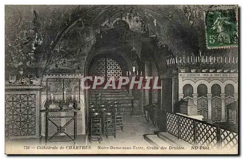 Cartes postales Chartres Cathedrale Notre Dame sous terre Grotte des Druides