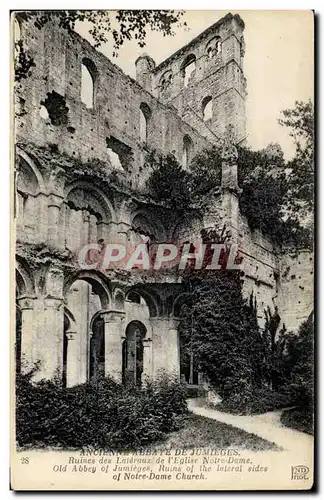 Ansichtskarte AK Ancienne abbaye de Jumieges Ruines des lateraux de l&#39eglise Notre DAme