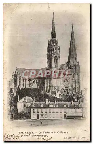 Chartres Cartes postales Les fleches de la cathedrale