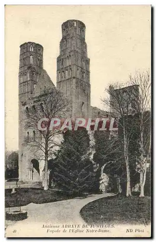 Jumieges Ansichtskarte AK Ancienne abbaye Facade de l&#39eglise Notre Dame