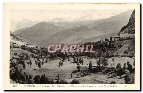 Cartes postales Luchon La vallee d&#39Oueil Vue sur St paul et les Pyrenees