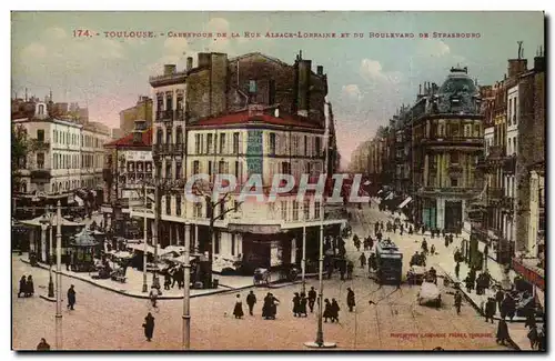 Cartes postales Toulouse Carrefour de la rue Alsace lorraine et du boulevard de Strasbourg