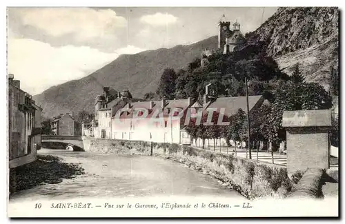 Cartes postales Saint Beat Vue sur la Garonne l&#39esplanade et le chateau