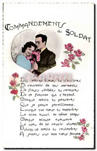 Cartes postales Fantaisie Commandement du soldat Militaria