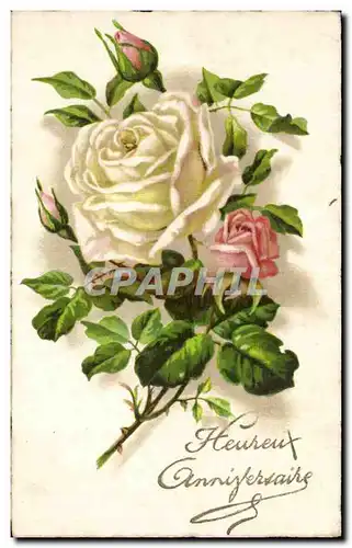 Cartes postales Fantaisie Fleurs Heureux anniversaire