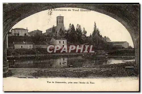 Cartes postales Environs de Toul Vue de Dommartin prise sous l&#39arche du pont