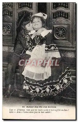 Bretagne Cartes postales Les lits clos Folklore Costume Enfants