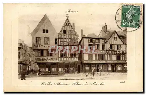 Cartes postales Reims Vieilles maisons Place du marche