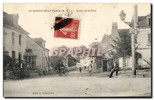 Cartes postales Saint Martin de la Place Route de la gare Facteur