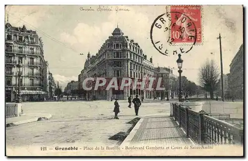 Cartes postales Grenoble Place de la Bastille Boulevard Gambetta et cours de Saint Andre