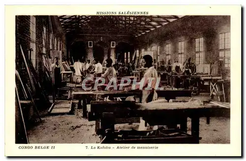 Cartes postales Missions salesiennes Congo Belge La Kafubu Atelier de mensuiserie